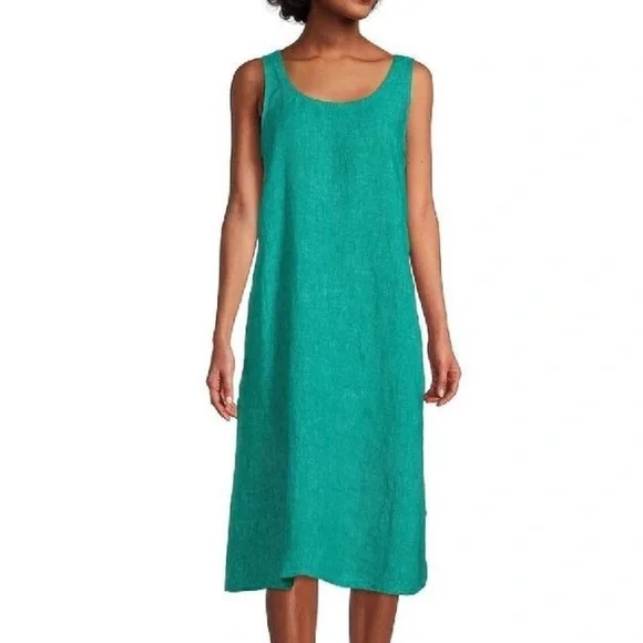knee length dresses for ladies Lightweight Linen Open Weave Tank – Eileen Fisher Renew main image 0